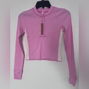SKIMS Pink Long Sleeve Women's Crop Top